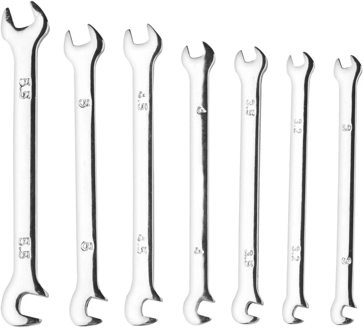 Set of 7 Mini Double Open End Wrenches for Metric 3mm-5.5mm