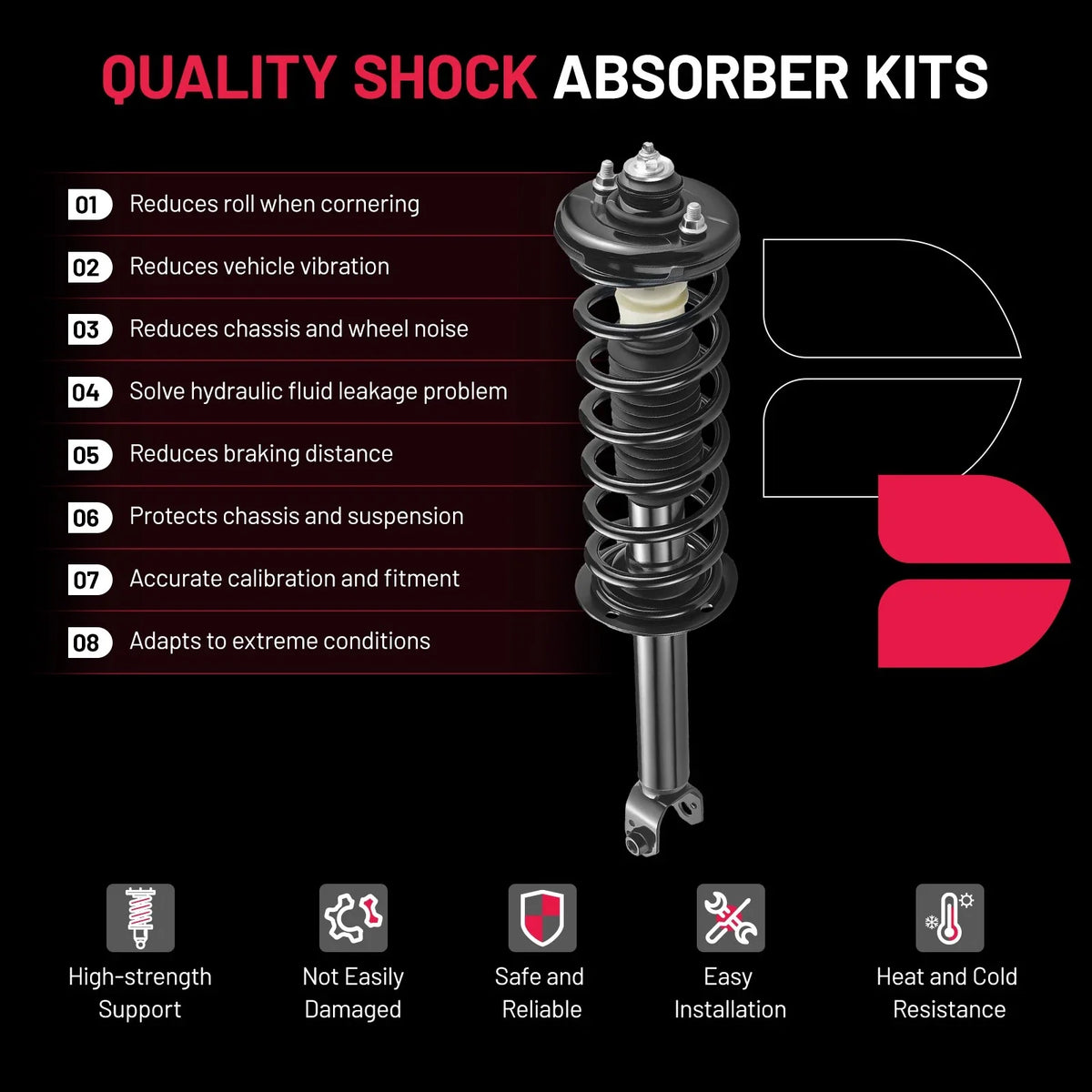 Complete Strut Assemblies for Honda Accord (2008–2012) 2.4L 3.5L (4 PCS)