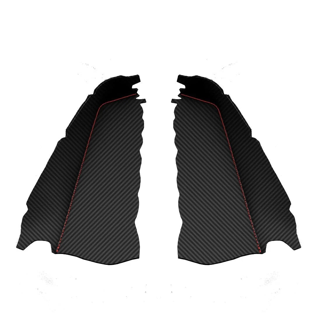 Door Panel Armrest for Ford F150 Lariat (2015–2020) PVC Carbon Red Stitch