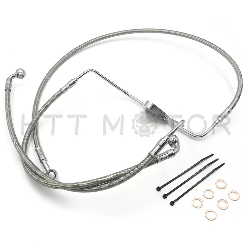 Stainless Brake Line Kit for Harley Touring (2008–2013) +10" Chrome