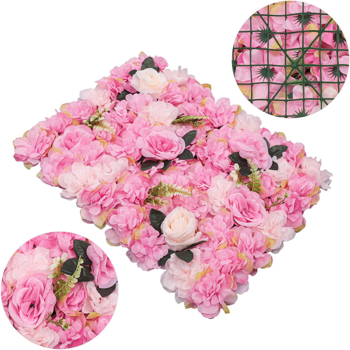 12X Artificial Rose & Dahlia Flower Wall Panels for Wedding Decor