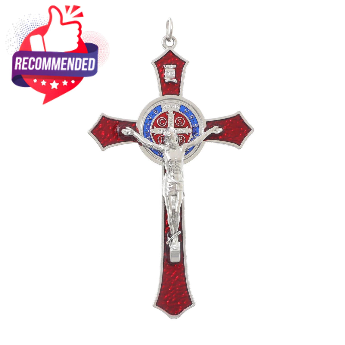 Small St Benedict Crucifix Cross for KOMI (B-01, B-red silver)