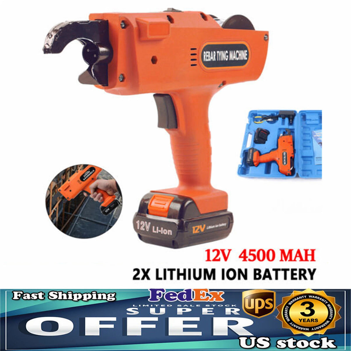 Handheld Rebar Tie Gun for Steel Bar Tying (Automatic, 8-34mm)