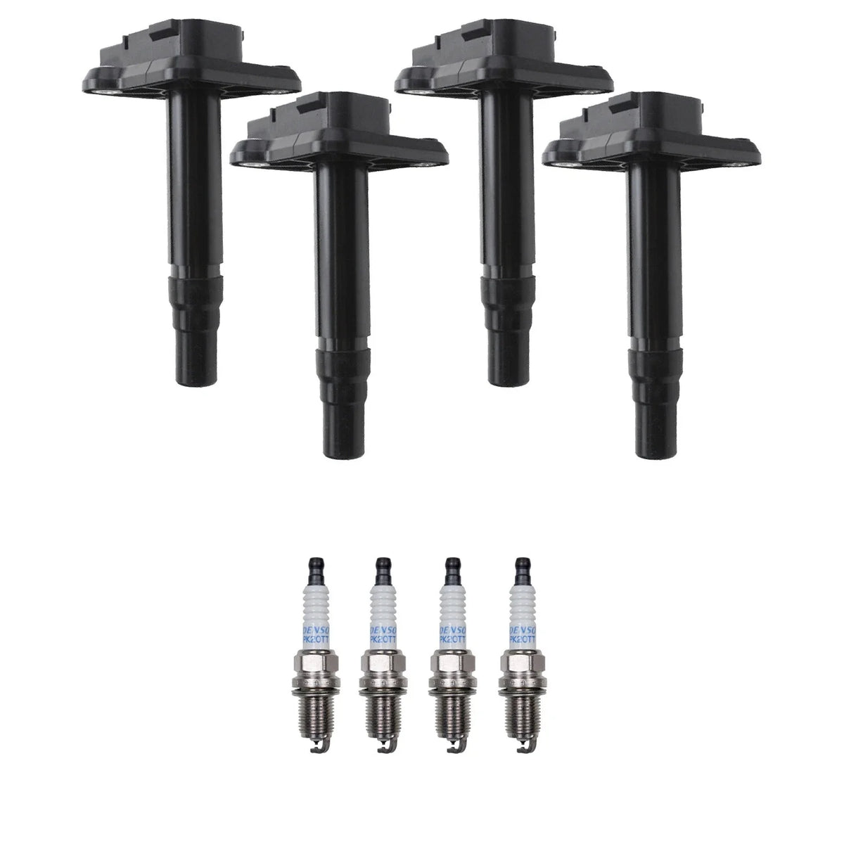 Set of 4 Ignition Coils & Denso Platinum TT Spark Plugs for Audi A4, VW Jetta, Golf (1996–2005)