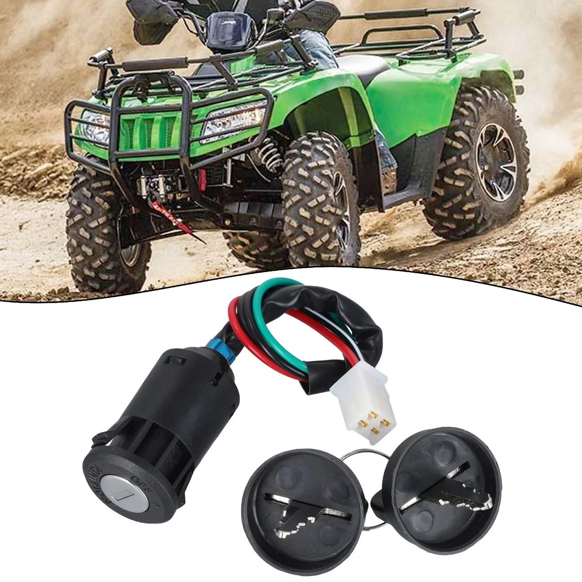 4 Wire Ignition Key Cylinder Switch for Off Road Motorbike ATV