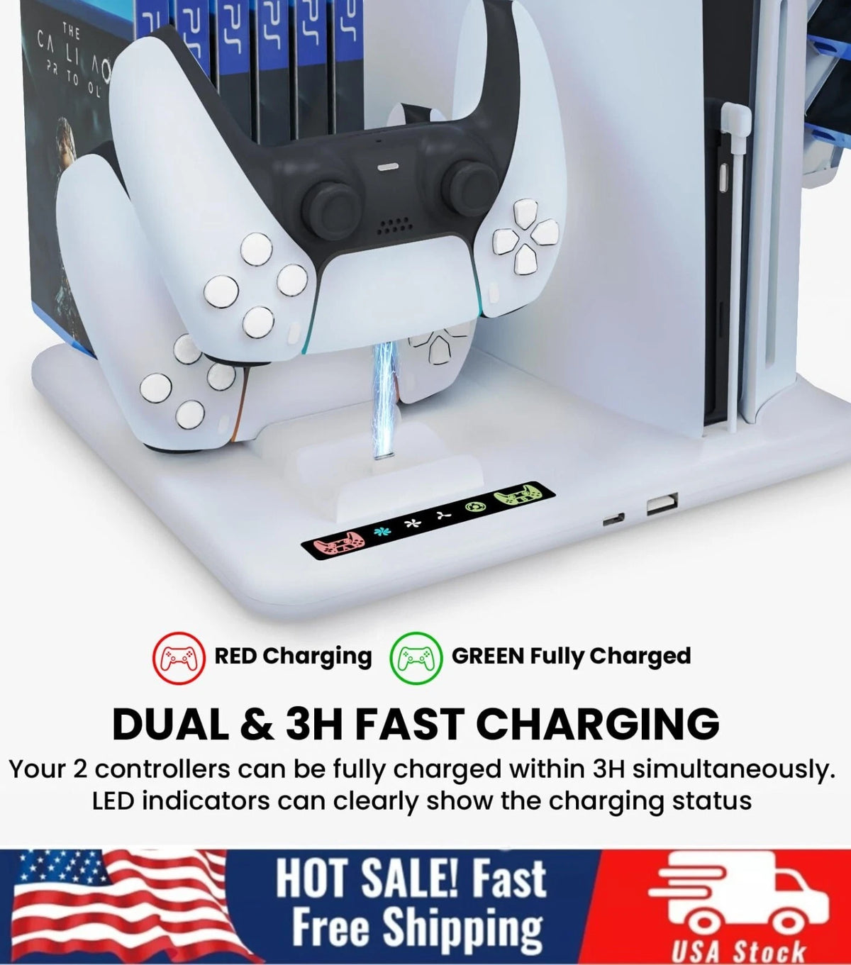 Cooling Fan Stand for PS5 Slim (2020–2023)