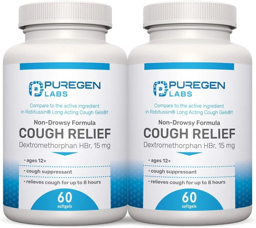 Cough Relief Dextromethorphan HBr 15mg for Adults (120 Count)