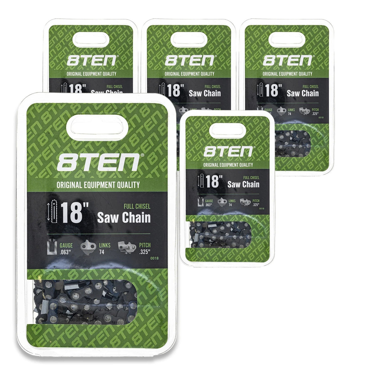 5-Pack Chainsaw Chain 18 Inch .063 .325 62DL for Homelite 30 (J63C-1PL74, K3L-74E)
