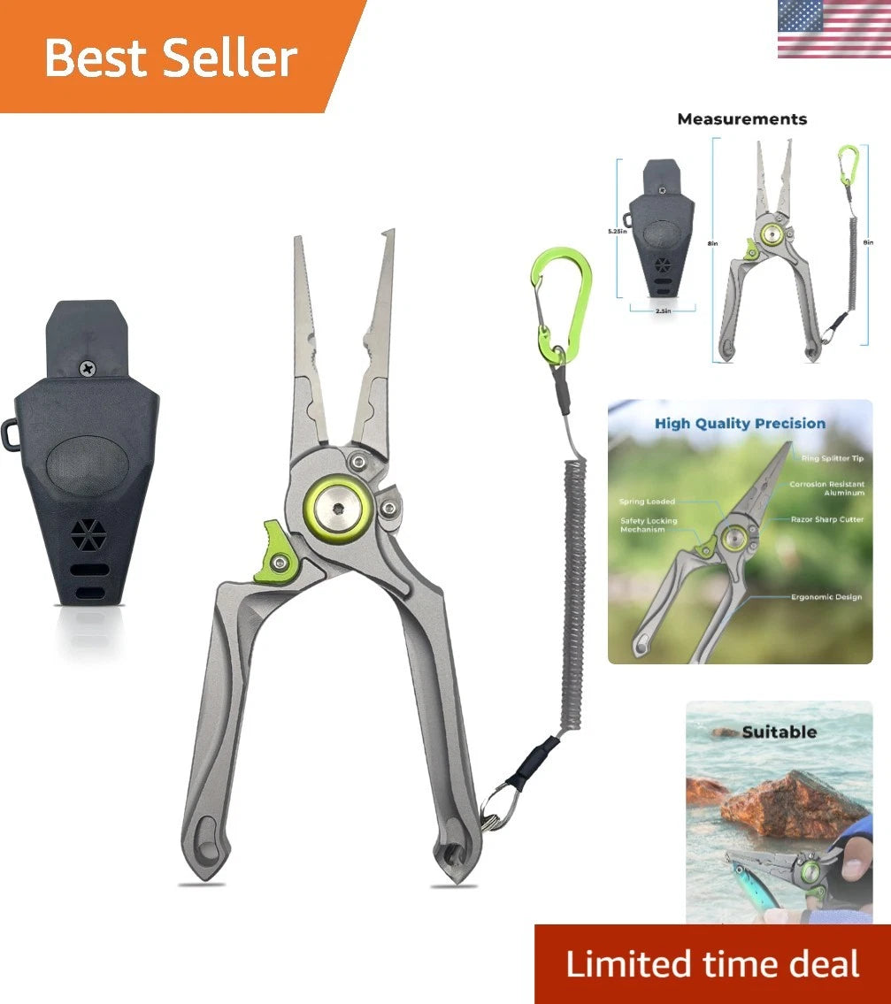 High-Performance Fishing Pliers Set with Sheath, Lanyard, Line Cutter