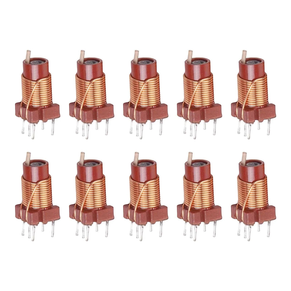 Set of 10 Adjustable Ferrite Core Inductors 0.6-1.7uH 12T Turns