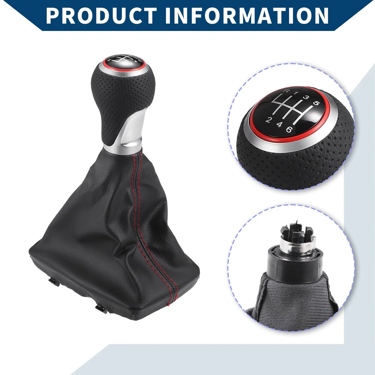 6 Speed Gear Shift Knob with Dust Cover for Audi S-Line (2007–2015)
