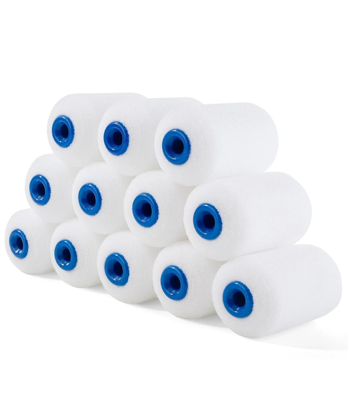 12 Pack of 2" Foam Paint Roller Covers - High Density Mini White