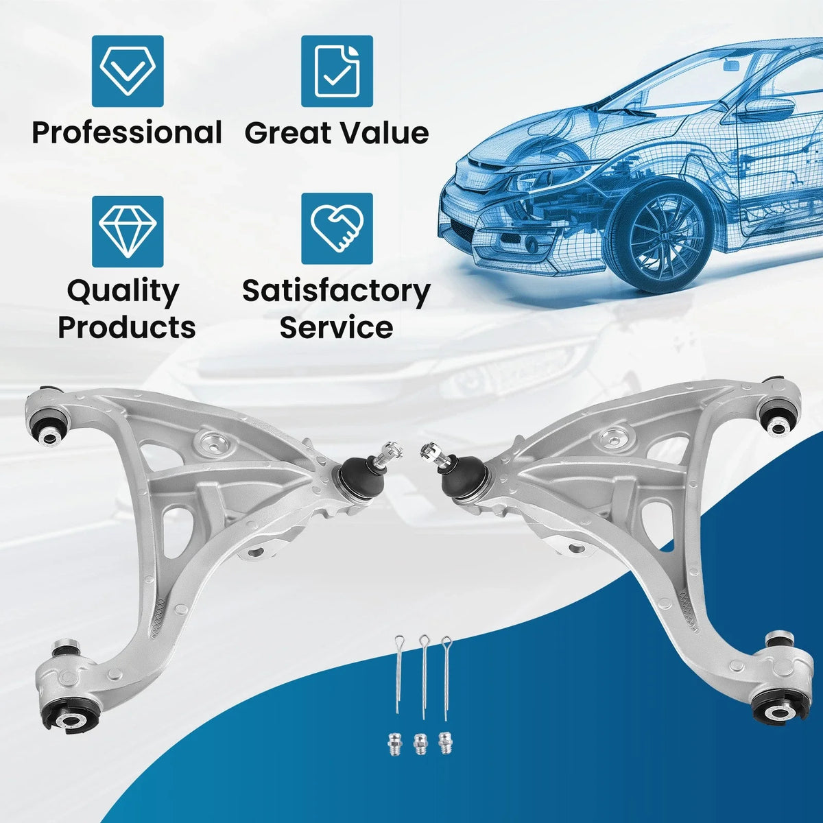 Front Lower Control Arms Ball Joint Kit for Ford F-150 Mark LT (2004–2008)