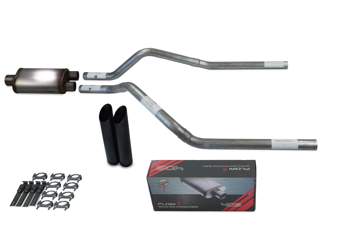 2.5" Dual Exhaust Muffler for GMC Jimmy (2000–2004) - Flow II, Black Tip