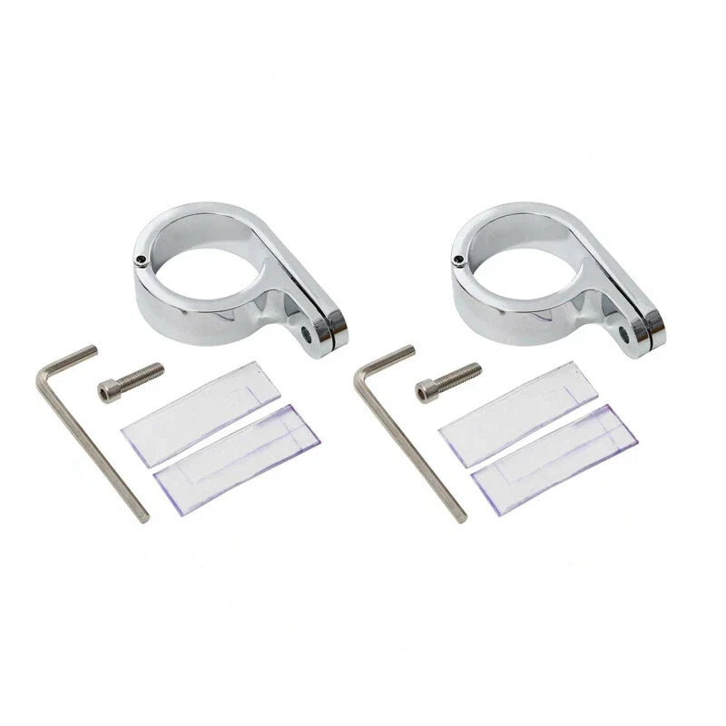 2X 1-1/4" 32mm Chrome Handlebar Mount Clamp for Harley (Universal)