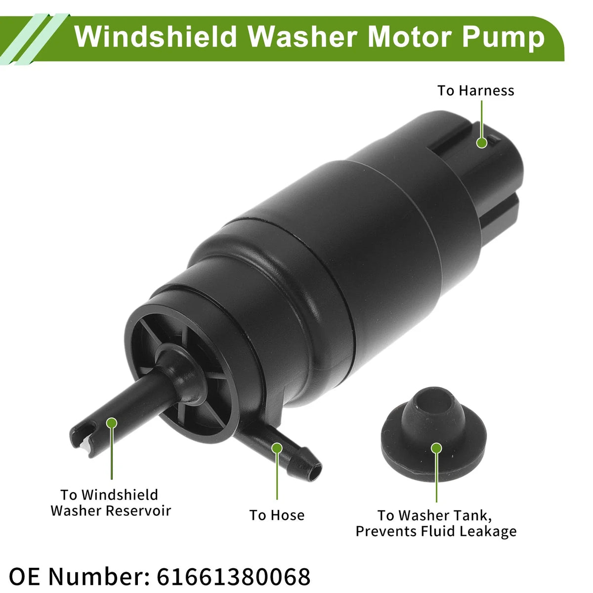 Windshield Washer Pump w/Grommet for BMW E36