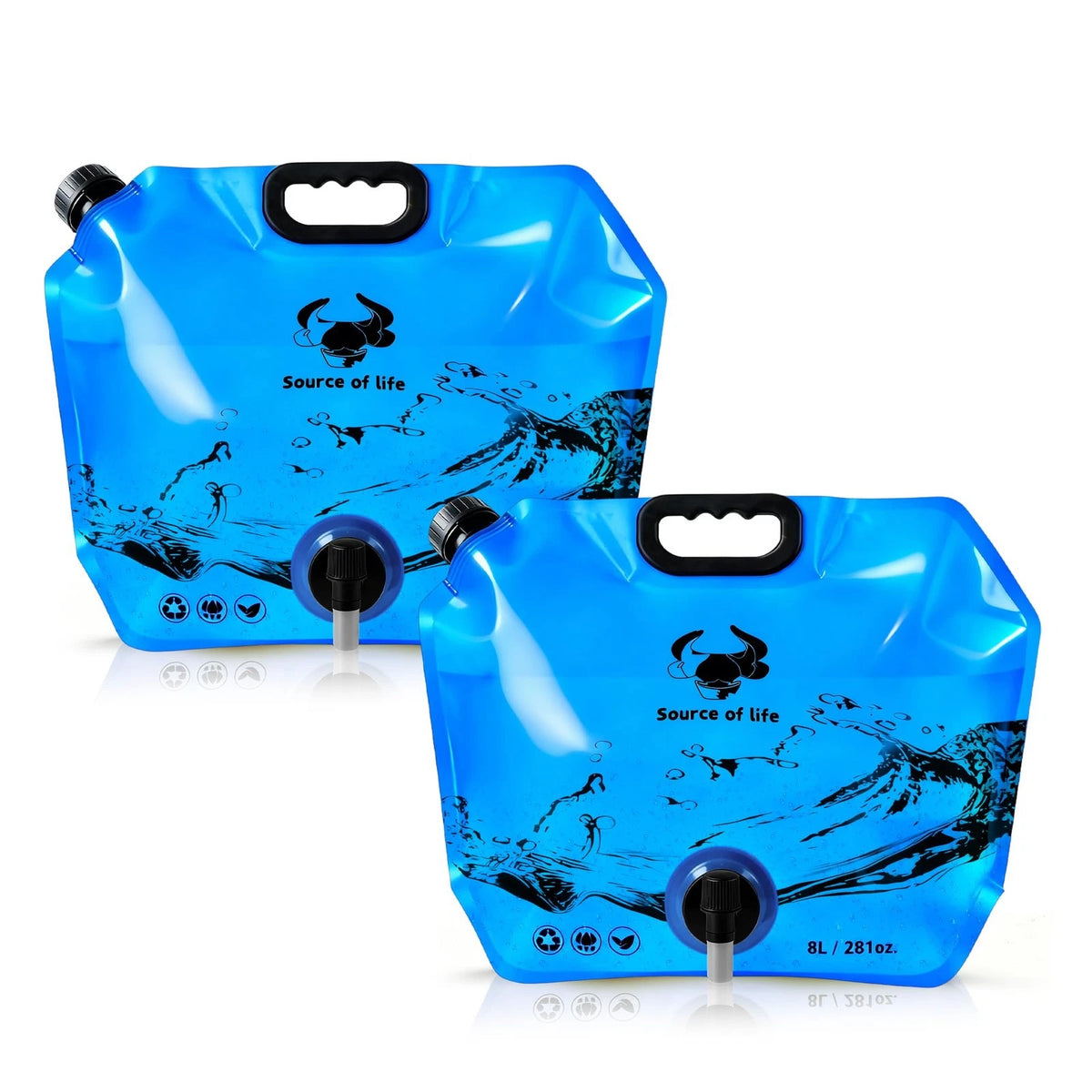 2X 2 Gallon Collapsible Water Container with Spigot - BPA-Free