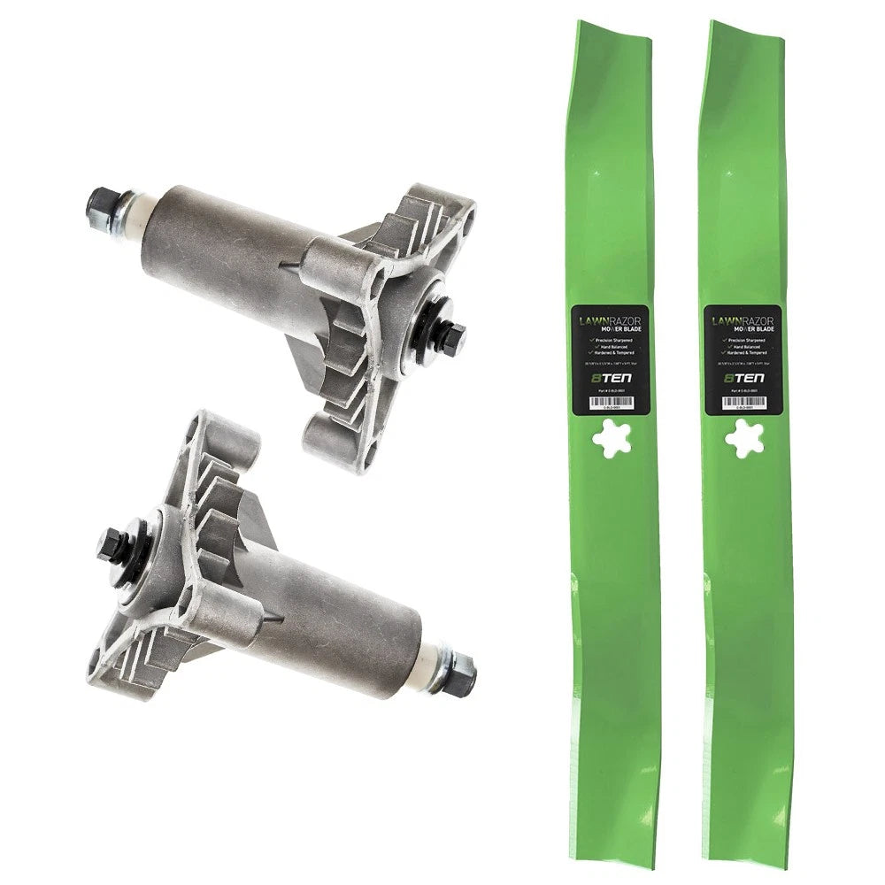 Heavy Duty Spindle Blade Kit for Poulan Pro PR1842STC PR1742STF (582922301, 532130794, 532134149, 777134149)