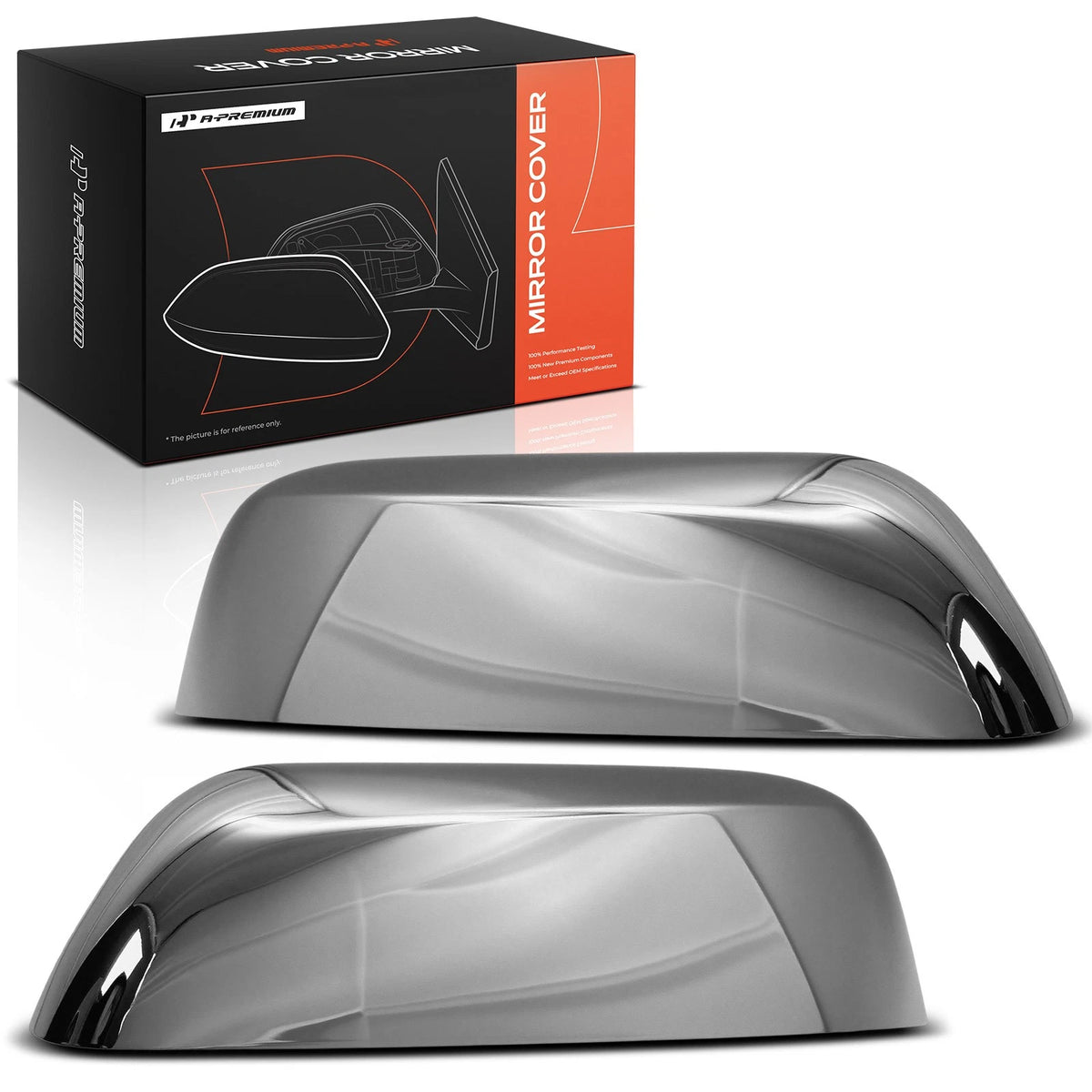 2X Mirror Cover Cap Silver Chrome for Ford Explorer (2019) - KB5Z17D743AA, KB5Z17D742AA