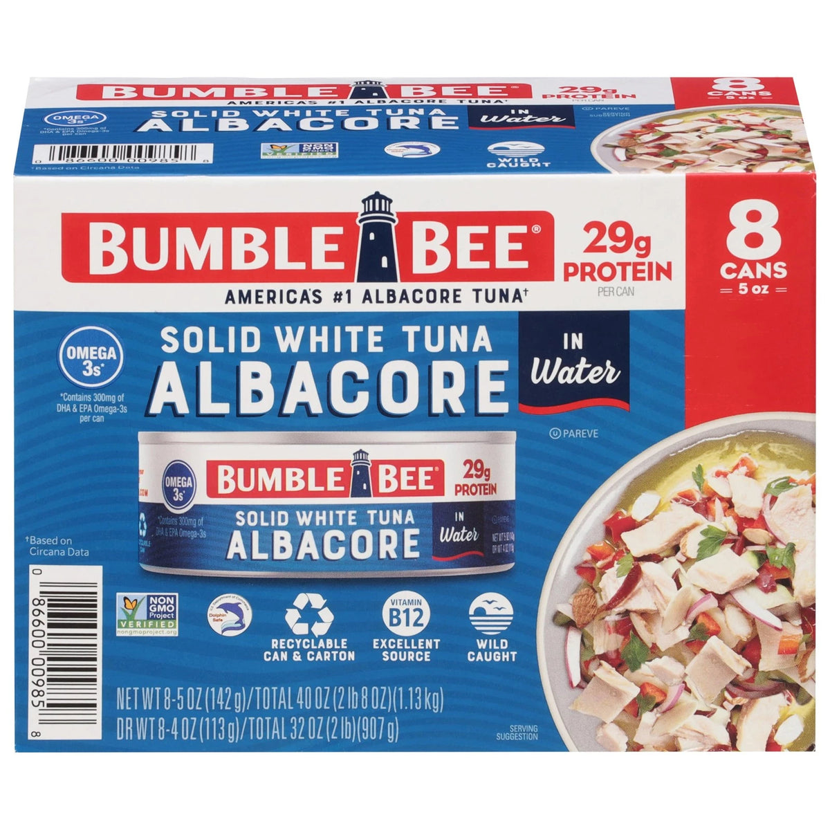 Solid White Albacore Tuna in Water 5 Oz (Pack of 8)