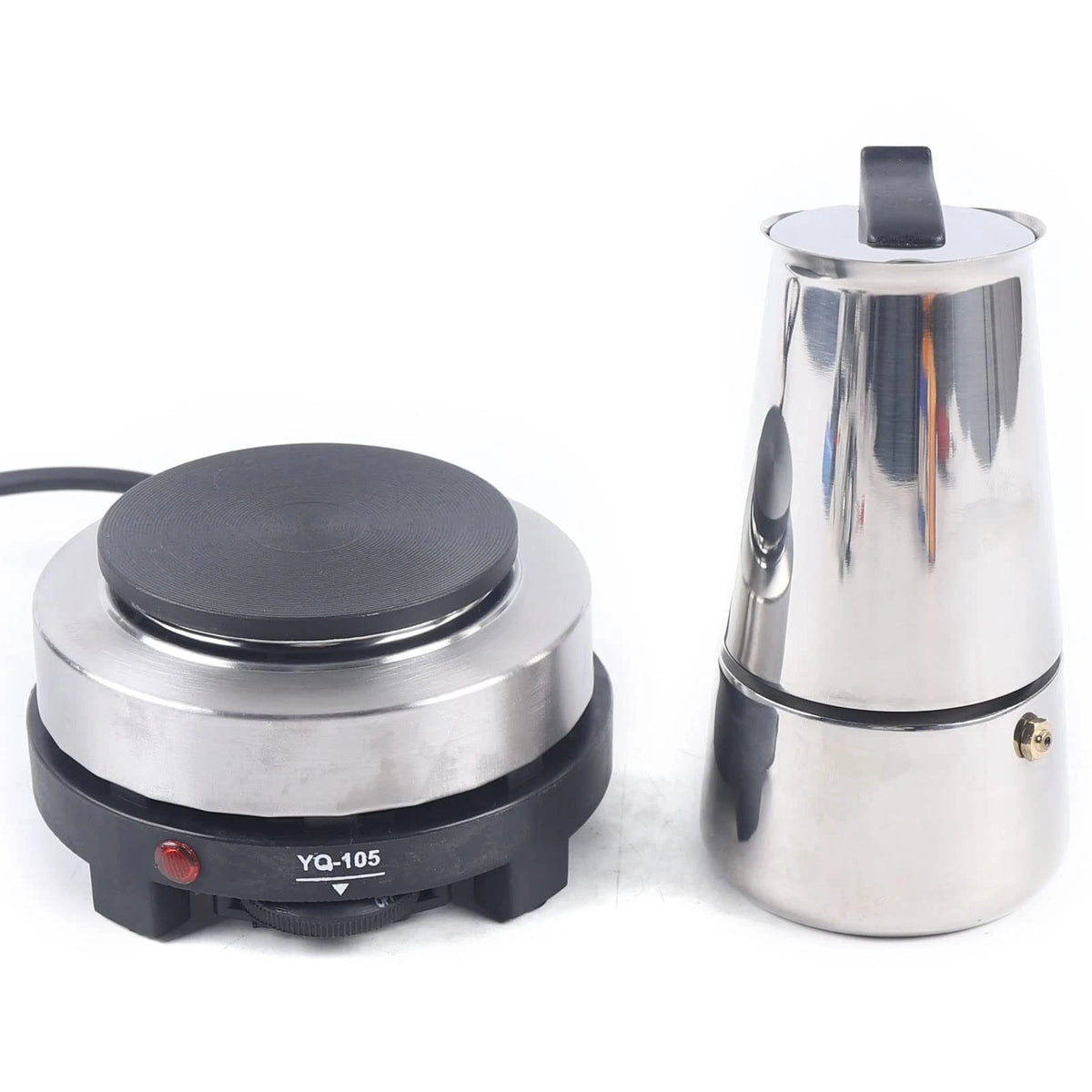 Stainless Steel Moka Pot Espresso Maker for 4 Cups (Electric)