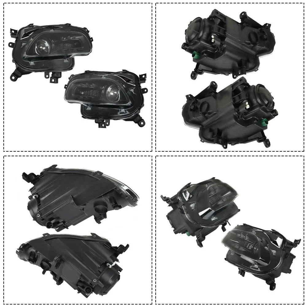 Set of 2 Black Housing Halogen Headlights for Jeep Cherokee (2014–2018)
