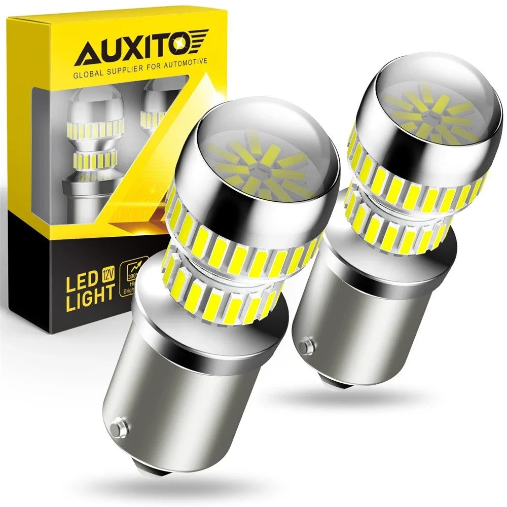 2X AUXITO 1156 54SMD LED Turn Signal Brake Reverse Light Bulb 6000K