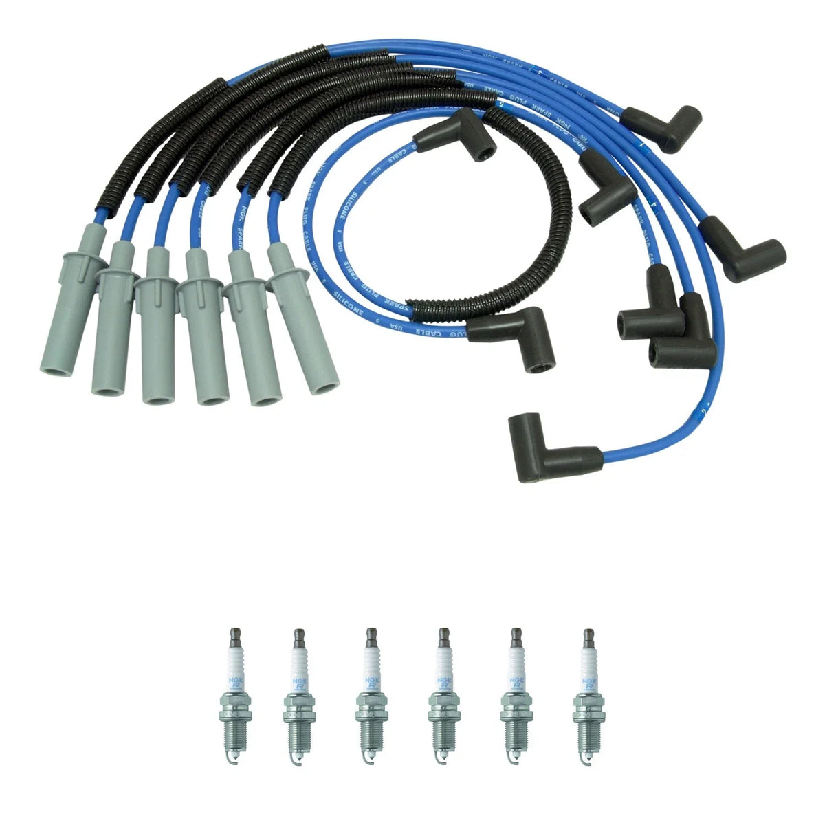 NGK Wire Set & 6 Laser Platinum Spark Plugs for B1500 Durango Ram 1500 (1998–2001)