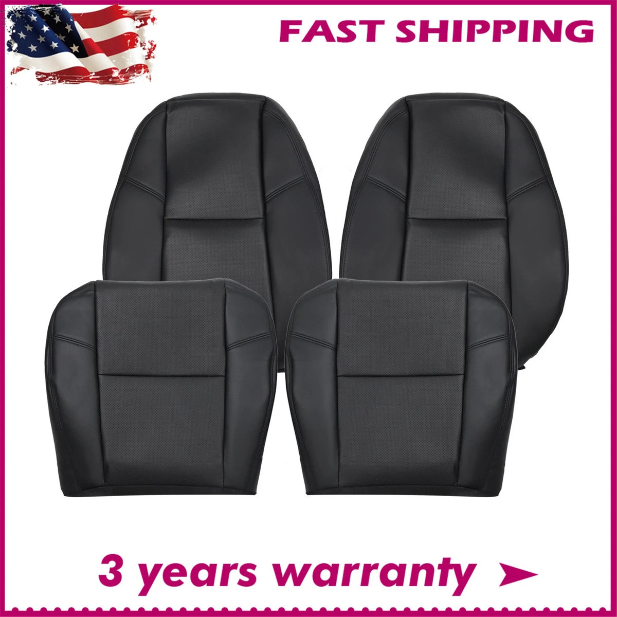 Perforated Seat Cover for Cadillac Escalade (2007–2014) Black
