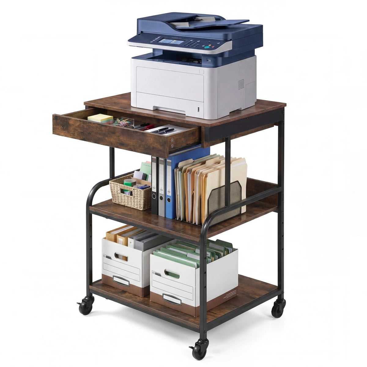 3 Tier Printer Stand with Drawer for Home Office (2023)