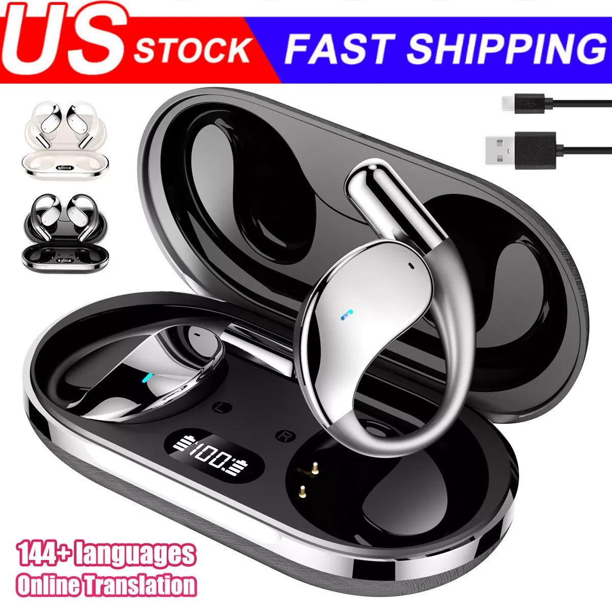 3-In-1 Smart Voice Translation Earbuds for Universal Use (150+ Languages)