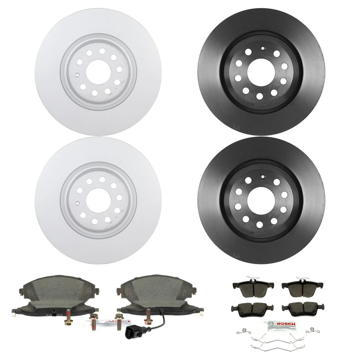 Bosch Quietcast Brake Pad Kit & Rotors for VW Golf R AWD (2015–2021)