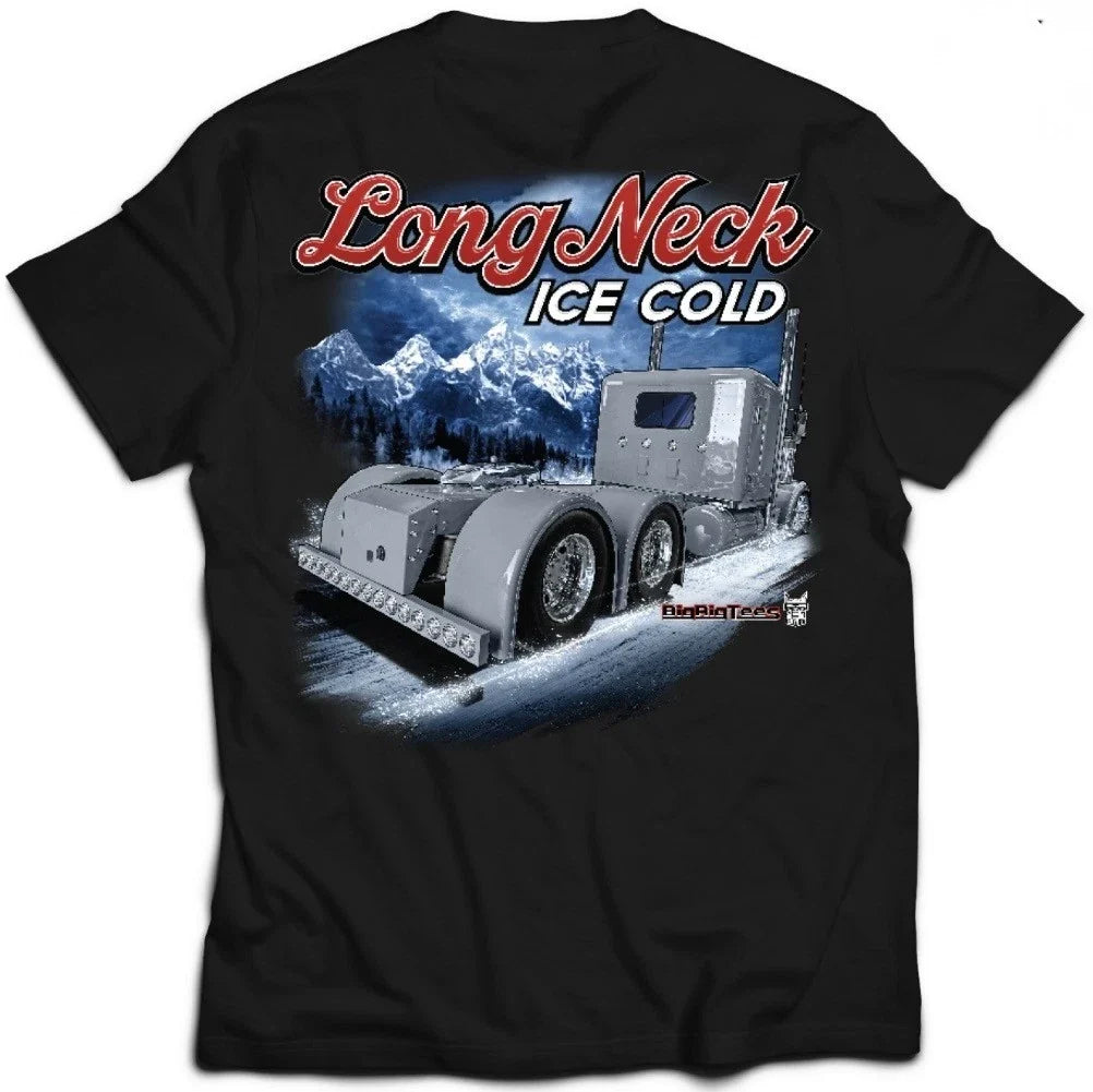 Long Neck Ice Cold T-Shirt for Big Rig Trucks (Small)