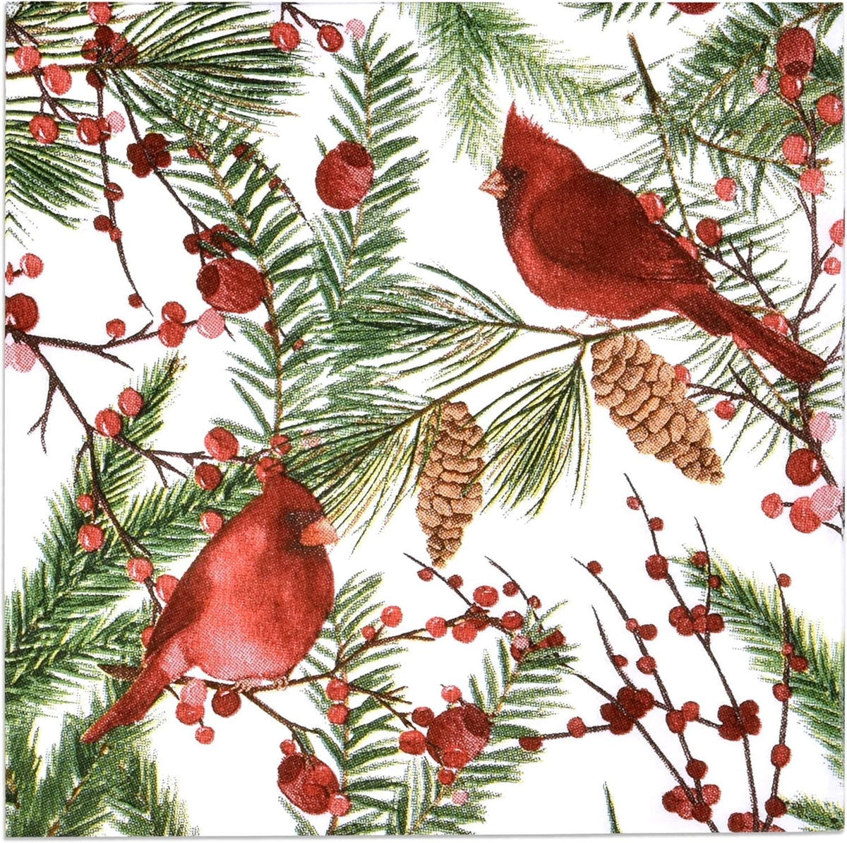 Set of 100 Cardinal Cocktail Napkins for Beverage Decor (3 Ply)