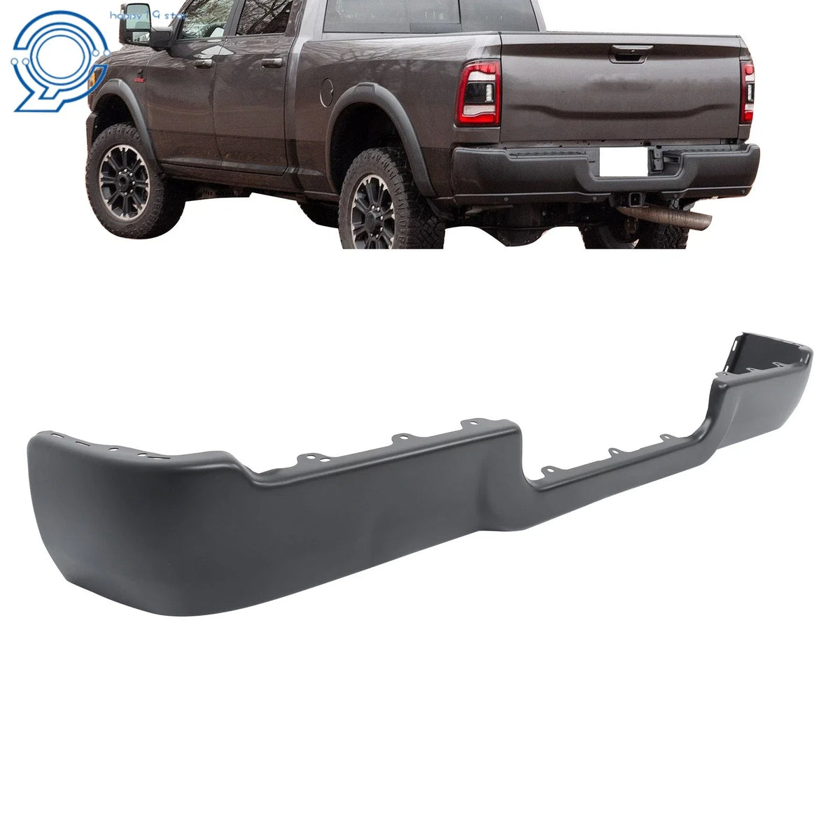 Rear Step Bumper Face Bar for RAM 2500 3500 (2019–2024) Black 68576322AA