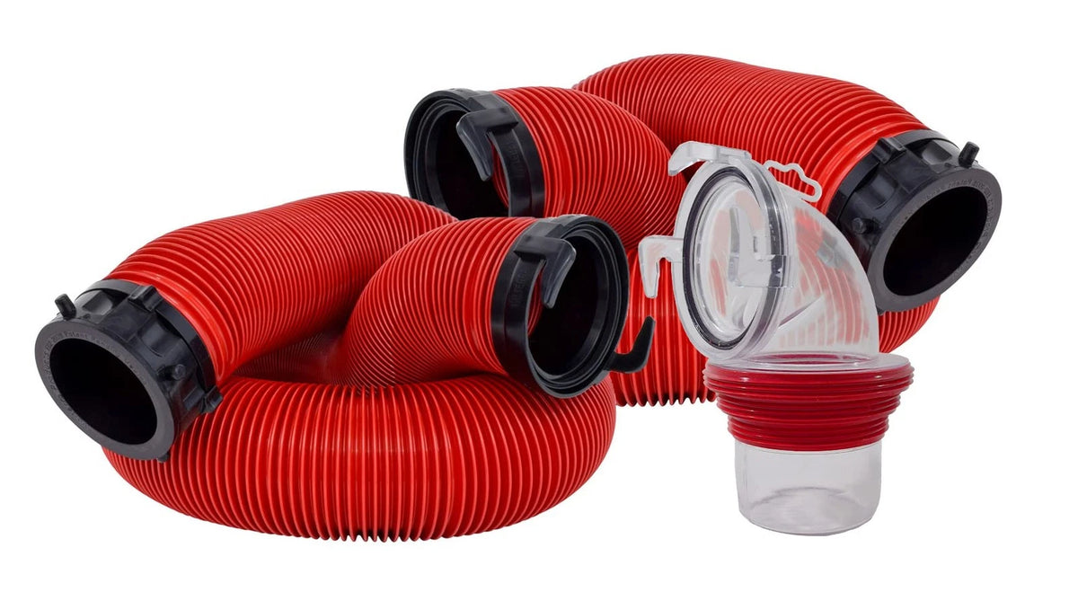 20-Foot RV Sewer Hose Kit with 2 Hoses and Adapter for Easy Coupling