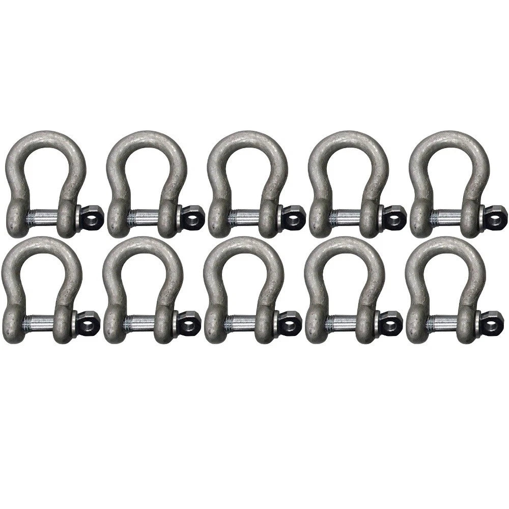 Set of 10 Clevis Anchor Bow Shackles for Rigging - CSPA0625