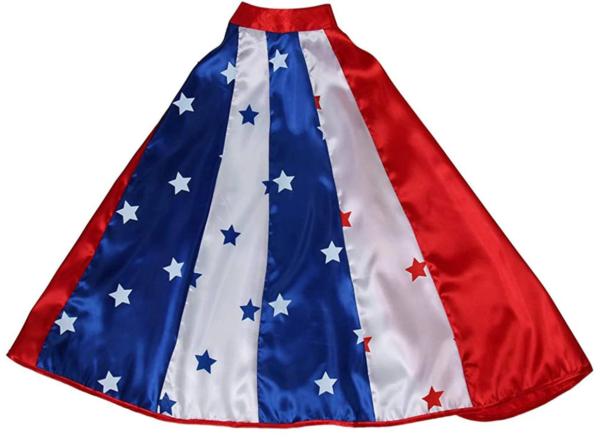 Kids American Flag Costume for One Size (Red, White & Blue)