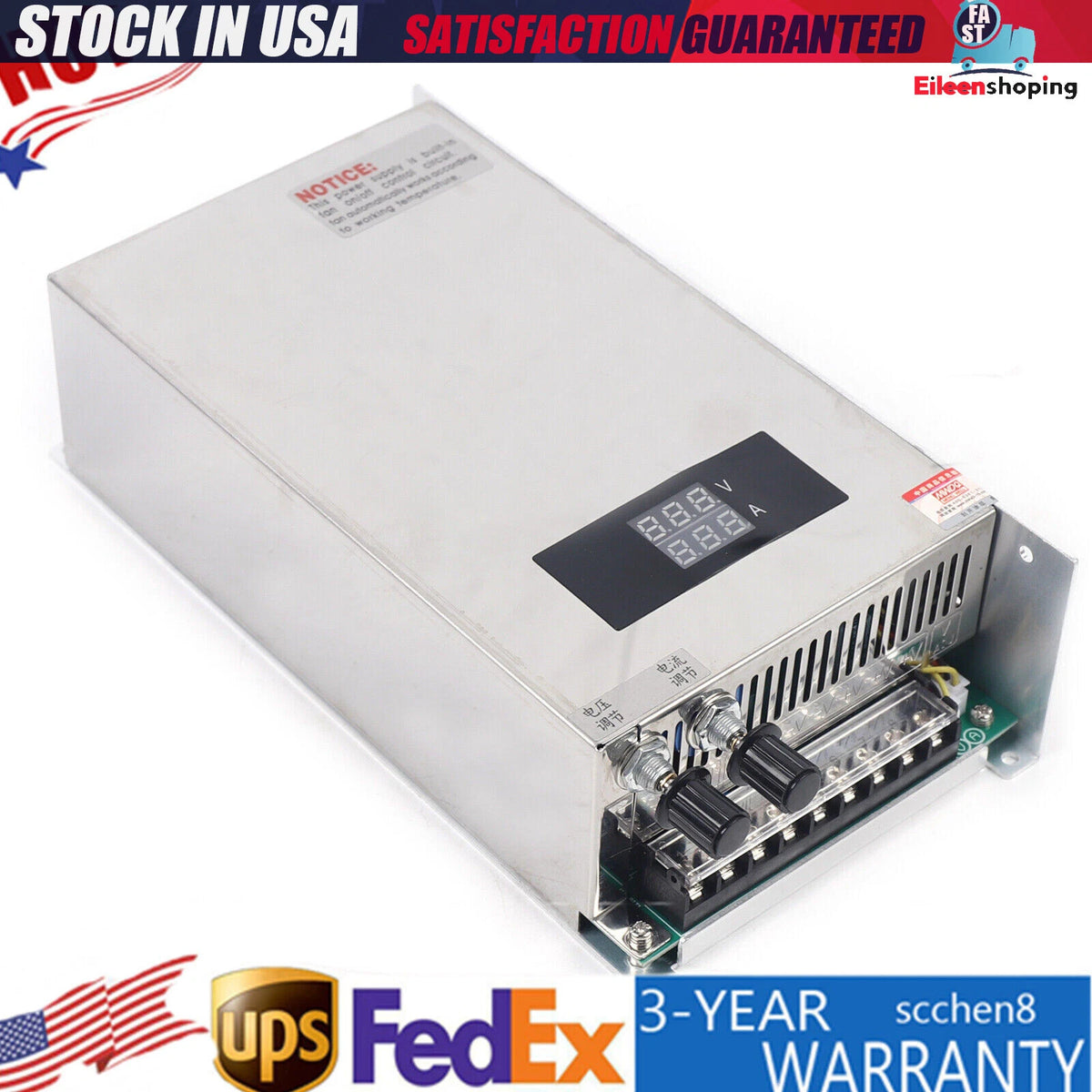 Adjustable Switching Power Supply AC 0-48V DC 1000W 48V 20A