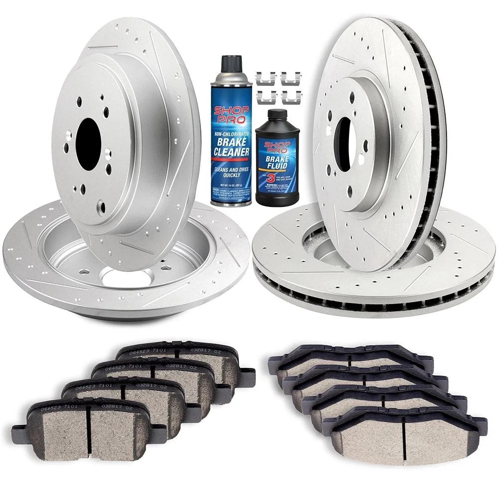 Ceramic Brake Pads and Rotors Set for Honda Pilot (2003–2008) Drilled