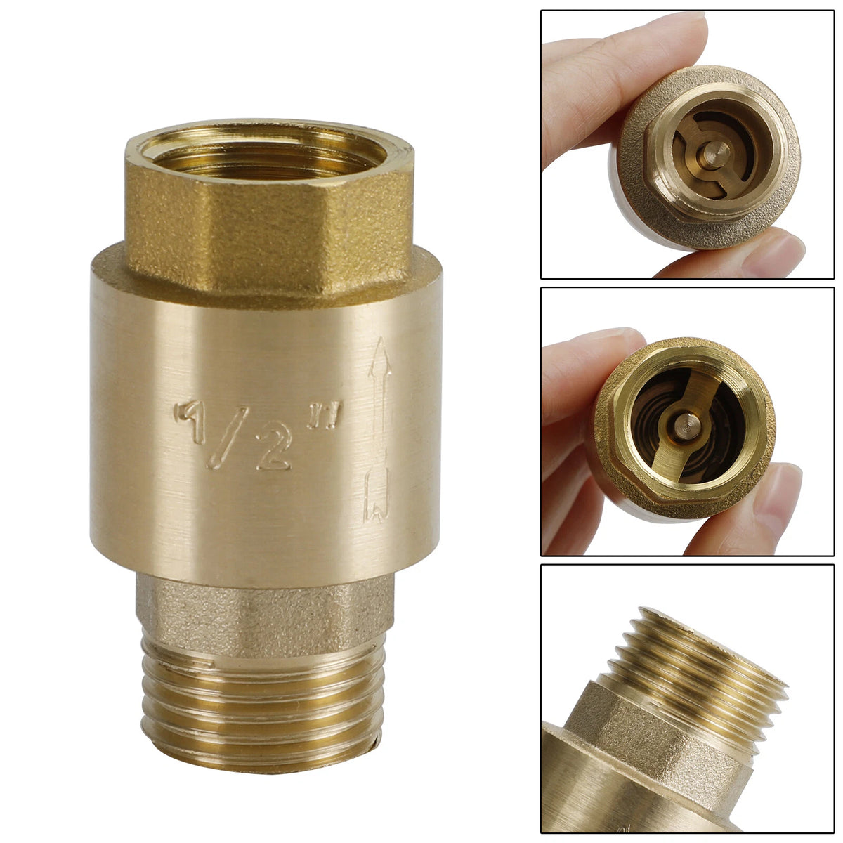 Brass Check Valve G1/2" M To F Thread for Backflow Prevention I012-A076