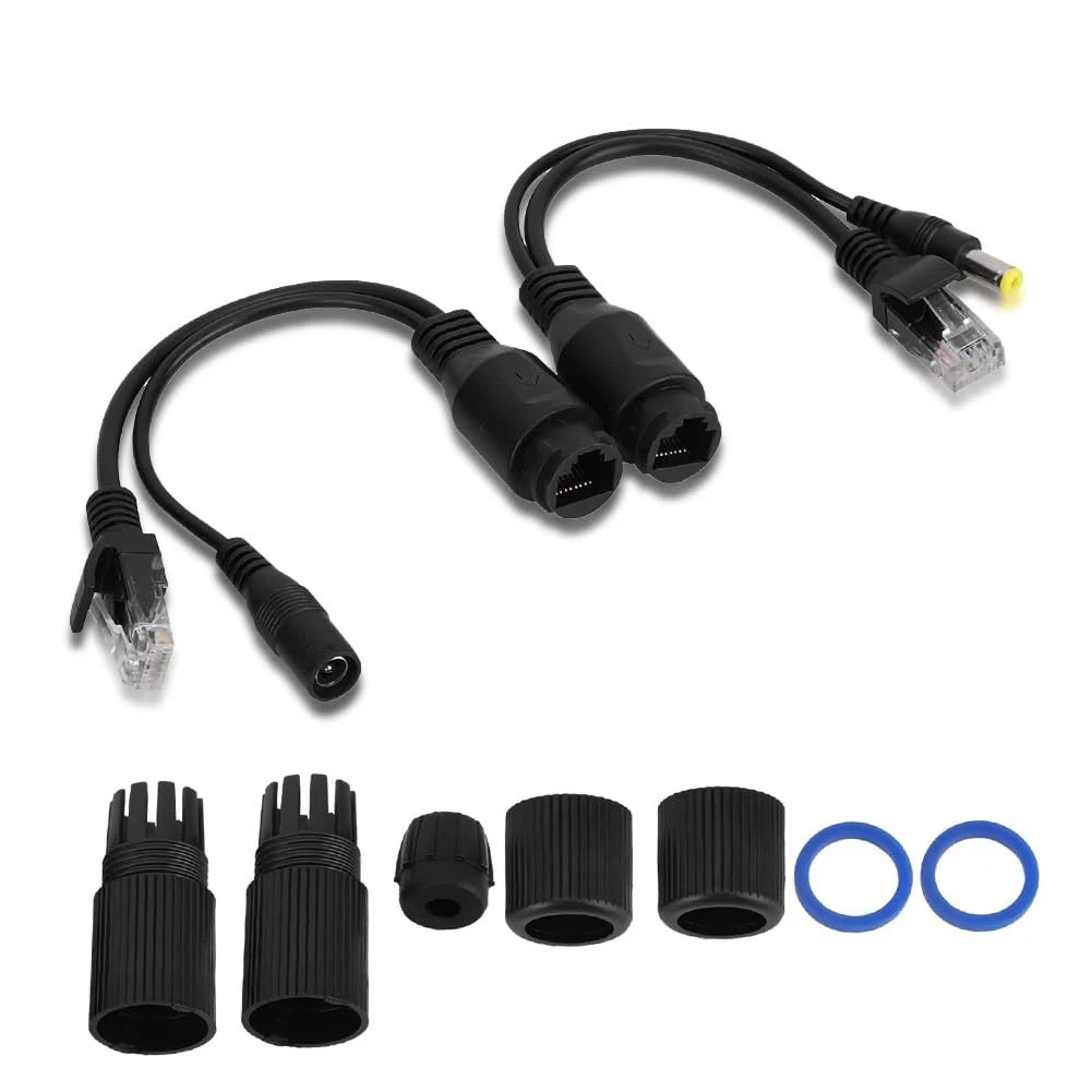 POE Splitter Cable for Ethernet (Waterproof, Black)
