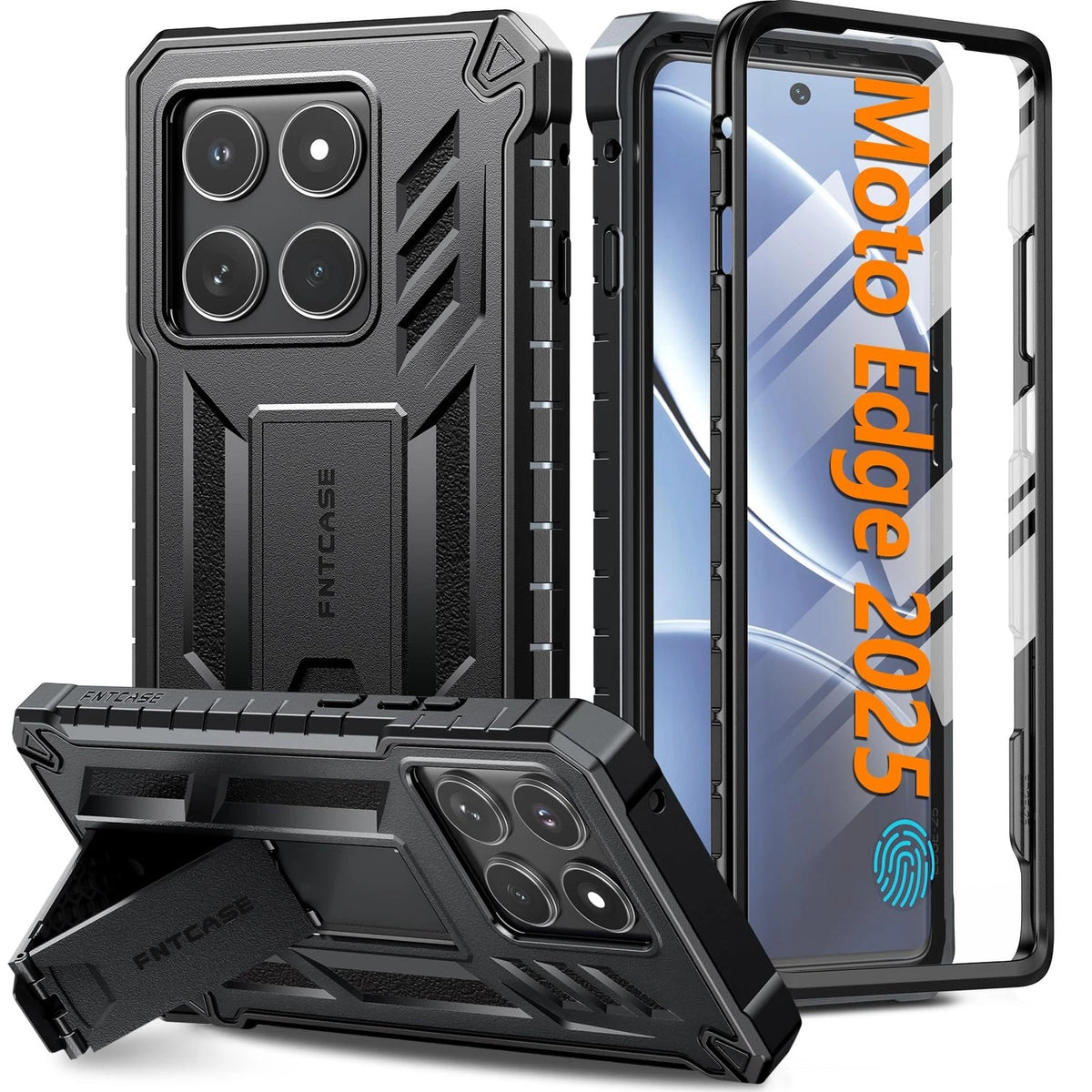 FNTCASE for Motorola Edge (2025) Case - Black, 6.7 Inch