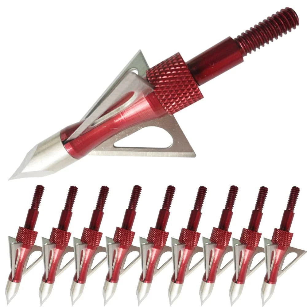 12PK 3-Blade Broadheads for Compound Bow (100 Grain)
