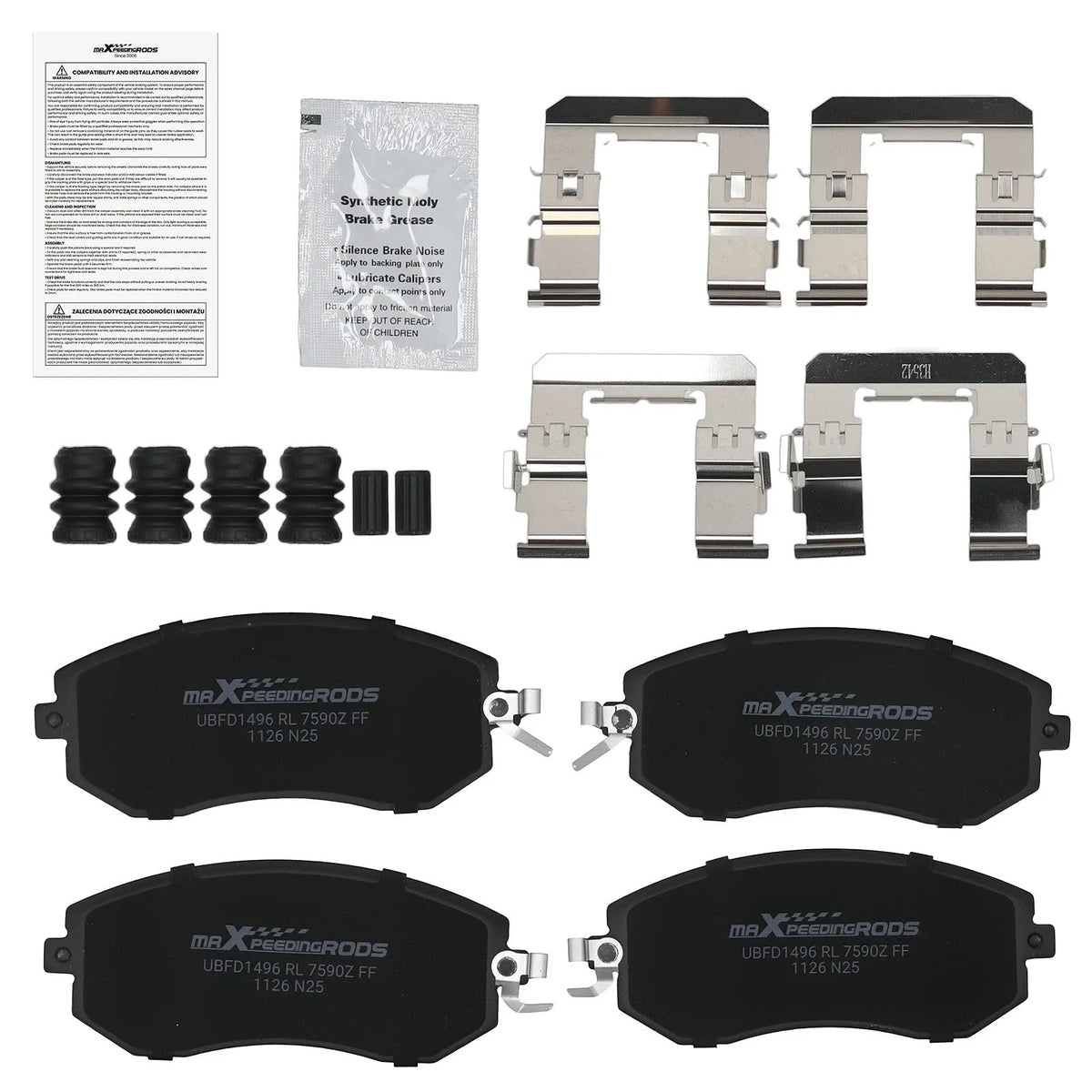 Front Ceramic Brake Pads Kit for Subaru BRZ (2013–2024) Toyota 86 (2017–2020) D1539