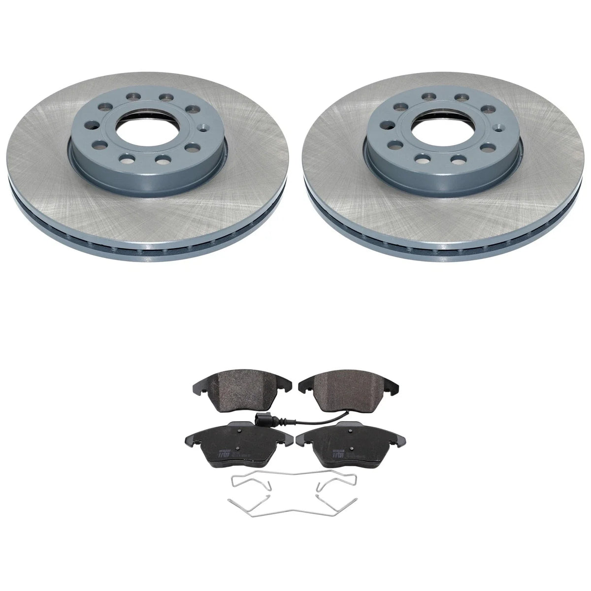 DuraGo Front Rotor & TRW Pro Low-Metallic Disc Brake Pad Kit for Golf Jetta Rabbit