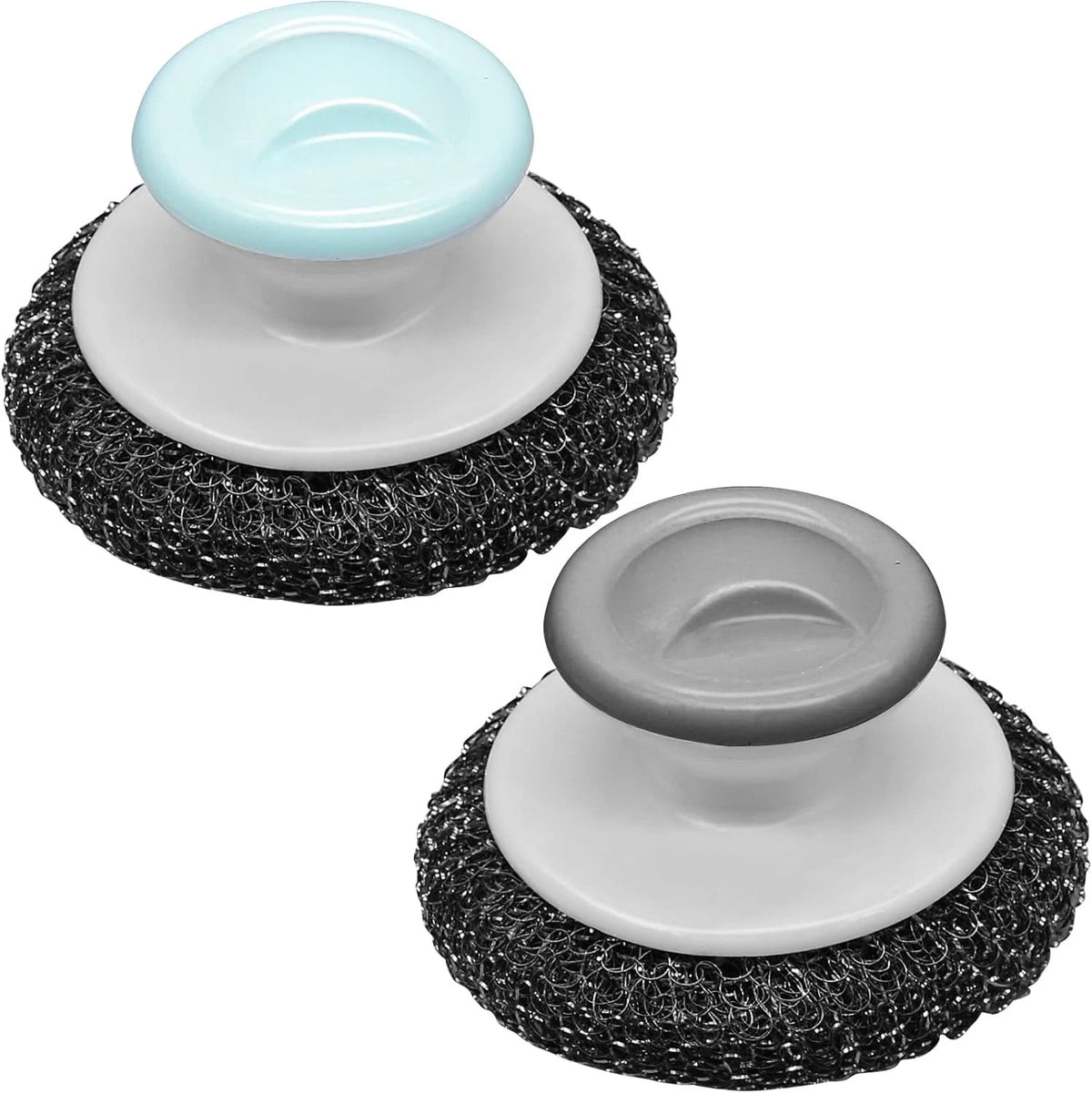 2Pcs Stainless Steel Wool Scrubber with Handle for Cleaning (No Part Numbers)