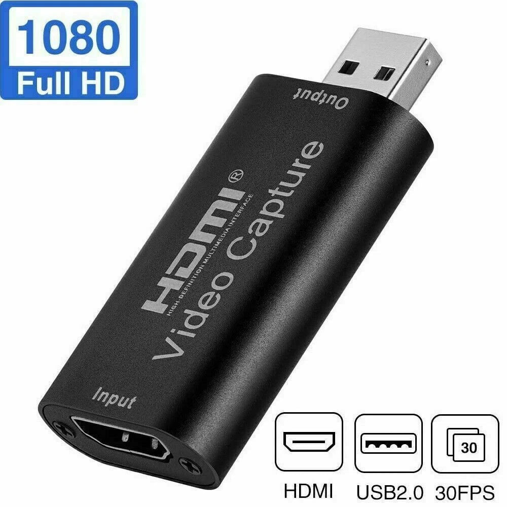 HDMI to USB 2.0 Video Capture Card for Live Streaming (1080P)
