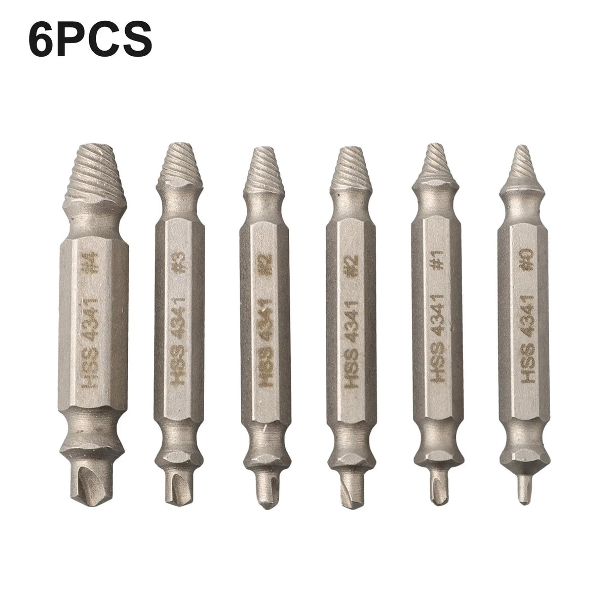 6X Screw Extractor Drill Bits for Broken Bolts and Studs Remover