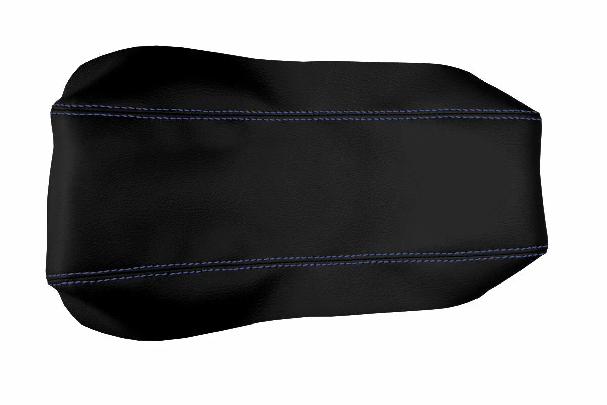 Leather Console Lid Armrest Cover for Jaguar XK XK8 XKR (1997–2006) Blue Stitch